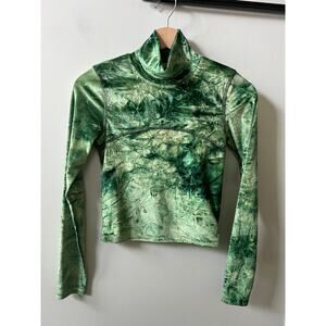 Aritzia Wilfred Free green tie dye turtleneck women's size small
